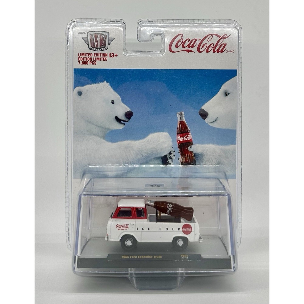 M2 Machines Coca-Cola 1965 Ford Econoline Truck Polar Bears White Red 1:64 NEW